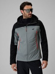 4F Kurtka softshell wiatroodporna membrana 8000 męska - czarna S. Czarne kurtki męskie 4f, l, bez wzorów, ze skóry, bez kaptura. Za 399.99 zł.