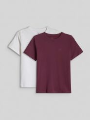 4F T-shirt regular gładki dziewczęcy (2-pack) - multikolor 122/128 (6-8 lat). T-shirty i topy dla dziewczynek 4f, bez wzorów, z bawełny, bez ramiączek. Za 49.99 zł.
