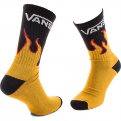 Skarpety Wysokie Męskie VANS - Flames Crew VN0A3HNLFLM Flame. Czarne skarpety męskie Vans, z bawełny. Za 39.00 zł.