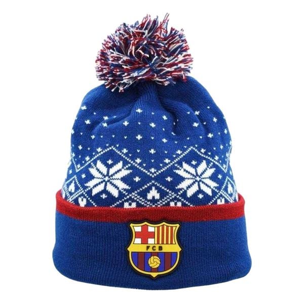 Czapka Męska Świąteczna. Niebieskie czapki i kapelusze męskie FC Barcelona, bez wzorów, z dzianiny, wizytowe. Za 183.99 zł.
