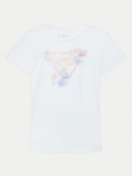 Guess T-Shirt J5RI22 K6YW4 Biały Regular Fit. Białe t-shirty i topy dla dziewczynek Guess, z aplikacjami, z bawełny, bez ramiączek. Za 69.99 zł.