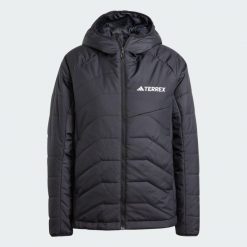 Kurtka Terrex Multi Synthetic Insulated Hooded. Czarne kurtki damskie Adidas, s, bez wzorów, z materiału, bez kaptura. Za 397.50 zł.
