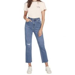 Spodnie turystyczne damskie Volcom Stoned Straight. Niebieskie spodnie sportowe damskie Volcom, bez wzorów, z bawełny, trekkingowe. Za 203.00 zł.