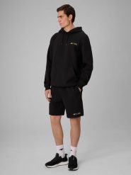 4F Spodenki dresowe męskie 4F x Robert Lewandowski - czarne M. Czarne krótkie spodenki sportowe męskie 4f, m, bez wzorów, z bawełny, na fitness i siłownię. Za 149.99 zł.