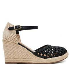 Espadryle Gioseppo. Czarne sandały damskie Gioseppo, bez wzorów, bez obcasa, bez zapięcia. Za 269.99 zł.