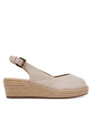 Geox Espadryle D55YXA-00021 C6738 Beżowy. Brązowe sandały damskie Geox, bez wzorów, z materiału, bez obcasa, bez zapięcia. Za 259.99 zł.