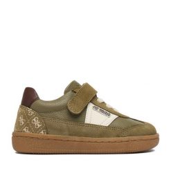 Sneakersy Guess. Brązowe trampki i tenisówki chłopięce Guess, z aplikacjami, bez zapięcia. Za 189.99 zł.
