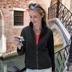 Damska Kurtka La Femme® High Grade Micropleece (490 GSM). Czarne kurtki damskie RESULT, na zimę, l, bez wzorów, z materiału, bez kaptura, trekkingowe. Za 117.99 zł.