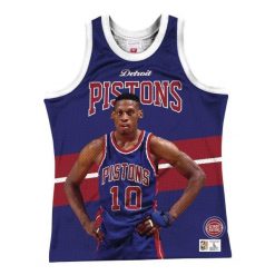 Koszulka bezrękawnik Mitchell & Ness NBA Detroit Pistons Dennis Rodman. Niebieskie koszulki sportowe męskie Mitchell & Ness, xl, bez wzorów, bez kołnierzyka, bez ramiączek, do koszykówki. Za 199.00 zł.