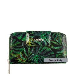 Grawerowany Portfel damski BajuBaj ze skóry naturalnej PD2006s161RFID PS. Zielone portfele damskie bez wzorów, ze skóry. Za 180.50 zł.