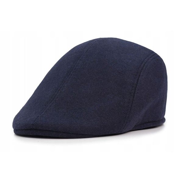 Męski Kaszkiet Przejściowy (Jesienno-Zimowy) - Pako Jeans - Granatowy. Niebieskie czapki i kapelusze męskie Pako Jeans, na zimę, bez wzorów, z bawełny. Za 45.00 zł.