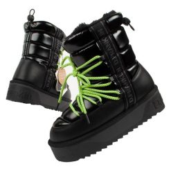 Buty zimowe damskie D.Franklin. Czarne obuwie sportowe damskie D.Franklin, bez wzorów, trekkingowe. Za 249.00 zł.