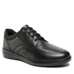 Półbuty Geox. Czarne półbuty na co dzień męskie Geox, bez zapięcia. Za 279.99 zł.