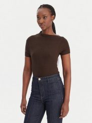 Guess Bluzka W6RP16 KD012 Brązowy Regular Fit. Brązowe koszule damskie Guess, xxl, z aplikacjami, z syntetyku, bez kołnierzyka, bez ramiączek. Za 219.99 zł.