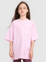 4F T-shirt oversize z nadrukiem dziewczęcy - różowy 122 (6-7 lat). Czerwone t-shirty i topy dla dziewczynek 4f, bez wzorów, z bawełny, bez ramiączek. W wyprzedaży za 39.99 zł.