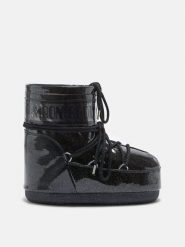 Moon Boot Icon Low Rubber Śniegowce damskie. Czarne śniegowce i trapery damskie Moon Boot, z tkaniny, przed kostkę. W wyprzedaży za 791.21 zł.