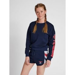 Bluza damska Hummel IC Kim. Niebieskie bluzy sportowe damskie Hummel, s, bez wzorów, z bawełny, bez kaptura, na fitness i siłownię. Za 195.90 zł.