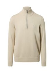 BOSS Orange sweter z dzianiny z kaszmirem - Kanobix Mężczyźni Bawełna beżowy, XXL. Brązowe swetry przez głowę męskie Boss Orange, m, bez wzorów, z bawełny, bez kołnierzyka. Za 379.95 zł.