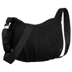 Czarna torebka damska z poliestru zamykana suwakiem, dwukomorowa - Peterson. Czarne torebki do ręki damskie Peterson, bez wzorów, bez dodatków. Za 77.99 zł.