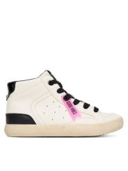 Geox Sneakersy J Gisli J564NA 000BC C0404 S Biały. Białe buty sportowe dziewczęce Geox, bez wzorów, ze skóry, bez zapięcia. Za 179.99 zł.