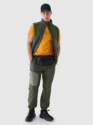 4F Spodnie casual męskie - oliwkowe/khaki XL. Brązowe spodnie sportowe męskie 4f, l, bez wzorów, z bawełny. W wyprzedaży za 79.99 zł.