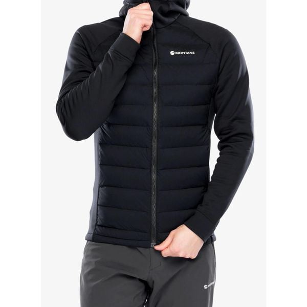 Kurtka hybrydowa męska Montane Composite Hoodie. Czarne kurtki męskie Montane, m, bez wzorów, z puchu, trekkingowe. Za 849.99 zł.