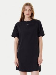 Nike Sukienka codzienna DV7882 Czarny Relaxed Fit. Czarne sukienki damskie Nike, na co dzień, m, bez wzorów, z bawełny, bez kołnierzyka, bez ramiączek, proste. Za 229.99 zł.