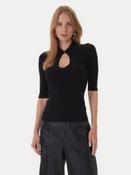 KAOS Sweter RI1NT053 0001 Czarny Regular Fit. Czarne swetry damskie KAOS, s, bez wzorów, z syntetyku, bez kołnierzyka, bez ramiączek, bez kaptura. Za 389.99 zł.
