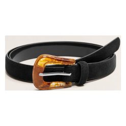 Mango - Pasek Cowboy. Czarne paski damskie Mango, w paski, z materiału. Za 59.90 zł.
