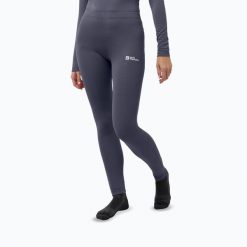 Spodnie termoaktywne damskie Jack Wolfskin Infinite Warm. Szare spodnie materiałowe damskie Jack Wolfskin, bez wzorów, narciarskie. Za 209.99 zł.