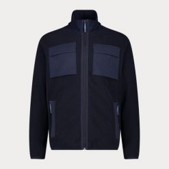 Bluza męska turystyczna CMP 34H0587. Niebieskie bluzy męskie CMP, m, bez wzorów, bez kaptura. Za 340.00 zł.