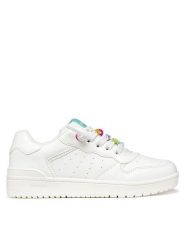 Geox Sneakersy J Washiba Girl J45HXD 000BC C0653 D Biały. Białe buty sportowe dziewczęce Geox, bez wzorów, ze skóry, bez zapięcia. Za 299.99 zł.
