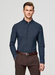 PAKO LORENTE – Koszula męska we wzór geometryczny. Koszule męskie Pako Lorente, na wiosnę, l, bez wzorów, z elastanu, bez kołnierzyka, bez ramiączek. Za 299.99 zł.