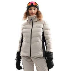 Damska kurtka narciarska Sporty zimowe Siroko W7-W Ylläs. Brązowe kurtki damskie SIROKO, s, bez wzorów, z materiału, bez kaptura, narciarskie. W wyprzedaży za 957.95 zł.