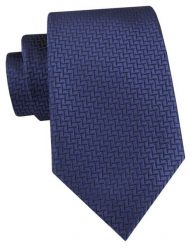 Męski Krawat Alties - Granatowy Kolor, Delikatna Faktura Tkaniny. Niebieskie krawaty i muchy Alties, bez wzorów, z tkaniny, eleganckie. Za 55.00 zł.