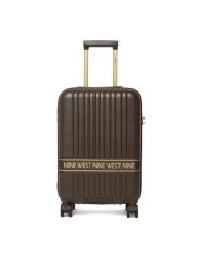 Nine West Walizka kabinowa CEO-NW-S-001-10 Brązowy ciemny. Brązowe walizki damskie Nine West, bez wzorów, z tworzywa sztucznego. Za 299.99 zł.