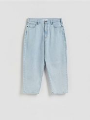 Jeansy barrel leg - niebieski. Niebieskie jeansy męskie Reserved. Za 159.99 zł.