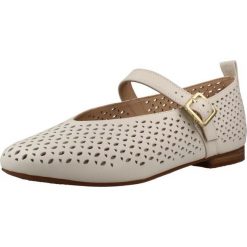Sandały CLARKS FAWNA JANE Biały. Białe sandały damskie Clarks, bez wzorów, ze skóry, bez obcasa, bez zapięcia. Za 236.99 zł.