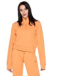 Bluza z zamek błyskawiczny na co dzień na siłownię. Czarne bluzy damskie LEONE 1947 APPAREL, s, bez wzorów, bez kaptura. Za 328.38 zł.