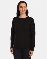 Damska bawełniana koszulka z długim rękawem Kilpi PROMOX-W. Czarne t-shirty damskie Kilpi, bez wzorów, z bawełny, bez kołnierzyka. Za 91.56 zł.