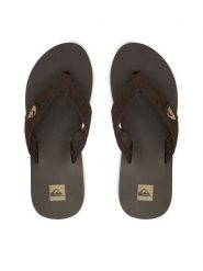 Quiksilver Japonki EO-DUNE CQ10036MGG Brązowy ciemny. Brązowe klapki męskie Quiksilver, ze skóry. Za 109.99 zł.