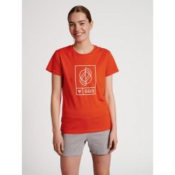 Koszulka damska Hummel S/S. Czerwone t-shirty damskie Hummel, s, bez wzorów, bez kołnierzyka. W wyprzedaży za 84.50 zł.