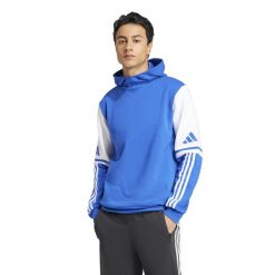 Bluza dresowa z kapturem adidas Squadra 25. Białe bluzy męskie Adidas, xl, bez wzorów, z bawełny, z kapturem. Za 125.00 zł.