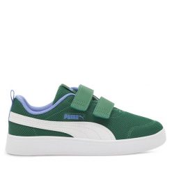 Sneakersy Puma. Zielone trampki i tenisówki chłopięce Puma, bez wzorów, z meshu, bez zapięcia. Za 139.99 zł.