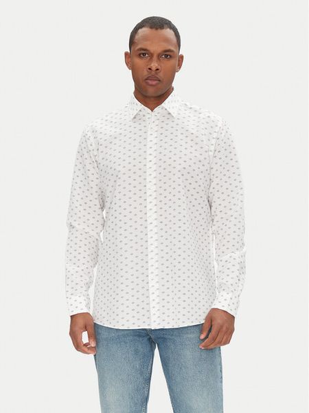 HUGO Koszula Valerio 50539802 Biały Modern Fit. Białe koszule męskie Hugo, m, bez wzorów, z bawełny, biznesowe, bez kołnierzyka, bez ramiączek. Za 279.99 zł.