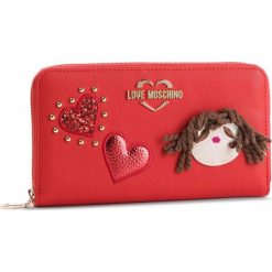 Duży Portfel Damski LOVE MOSCHINO - JC5600PP17LF0500 Rosso. Czerwone portfele damskie Love Moschino, ze skóry ekologicznej. Za 429.00 zł.