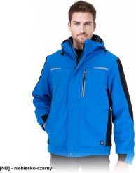 Kurtka ochronna ocieplana męska trójwarstwowa tkanina softshell kaptur odsuwany na troczki odblaskowe elementy pikowana podszewka LH-TORNADO M. Brązowe kurtki męskie Reis, m, bez wzorów, z softshellu, bez kaptura. Za 261.79 zł.