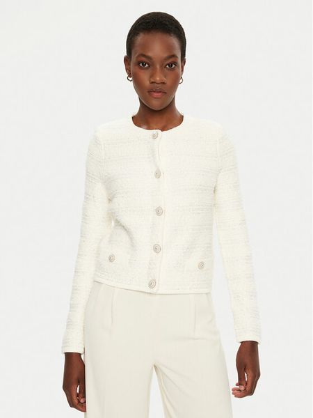 Marciano Guess Kardigan 5RGR18 5852Z Biały Regular Fit. Białe kardigany damskie Marciano Guess, xxs, z aplikacjami, z wiskozy, bez kołnierzyka, bez ramiączek, bez kaptura. Za 419.99 zł.