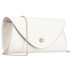 Biała kopertówka damska wykonana z tkaniny syntetycznej zawieszona na łańcuszku Rovicky R-XS029-3. Białe kopertówki damskie ROVICKY, bez wzorów, z syntetyku, bez dodatków. Za 45.00 zł.