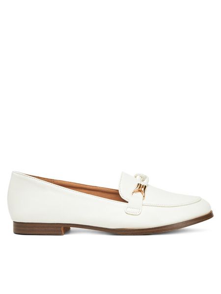 DeeZee Loafersy R8102 Biały. Białe mokasyny damskie DeeZee, ze skóry. Za 119.99 zł.